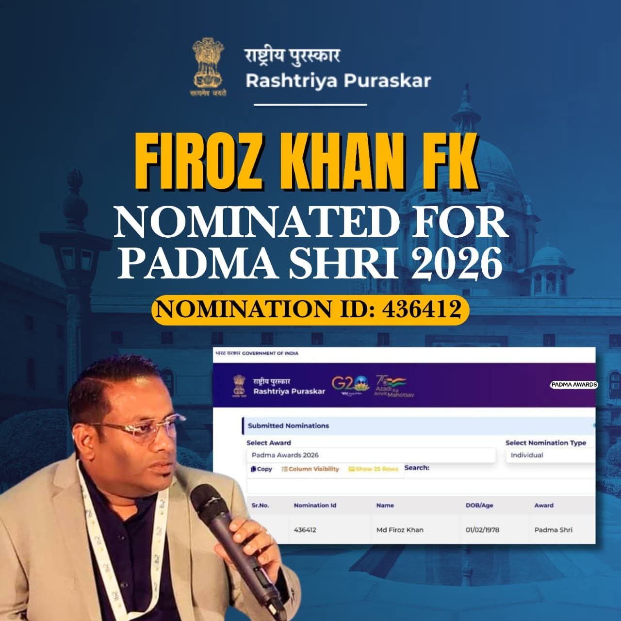 Padma Shri Nomination